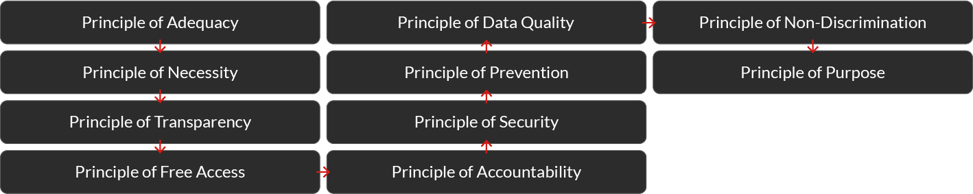 Flowchart of the LGPD principles and guidelines